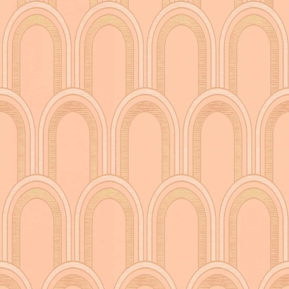 Arcade - Arc art deco wallpaper AS Creation Roll Orange  391761