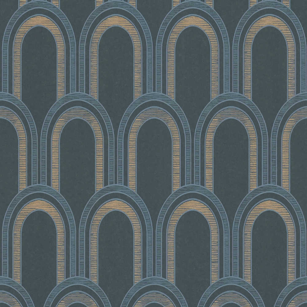 Arcade - Arc art deco wallpaper AS Creation Roll Blue  391763