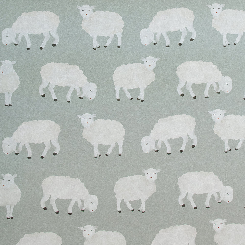 Great Kids - Counting Sheep kids wallpaper Hohenberger Roll Light Green  26828-HTM