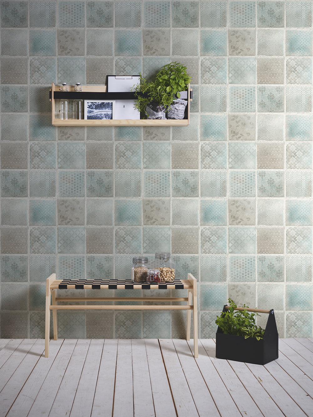 Neue Bude 2.0 - Vintage Tile industrial wallpaper AS Creation    