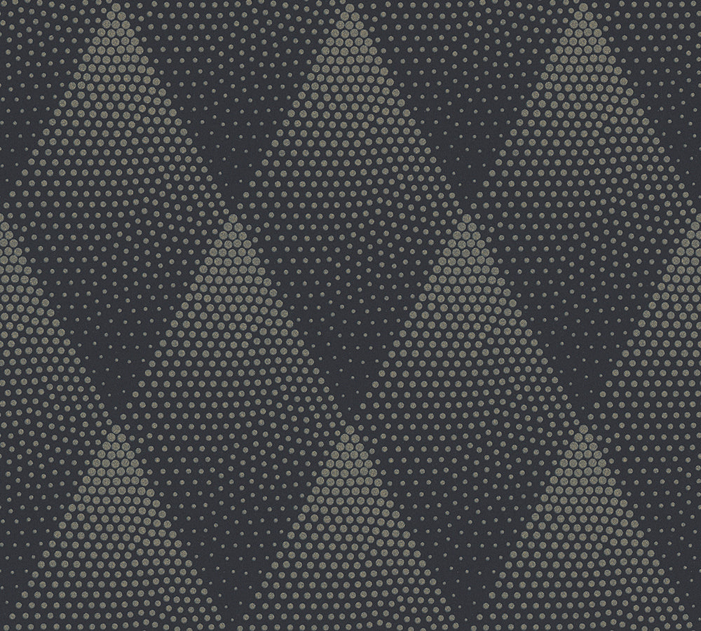 New Walls - Contemporary Shimmering  Diamonds art deco wallpaper AS Creation Roll Black  374193