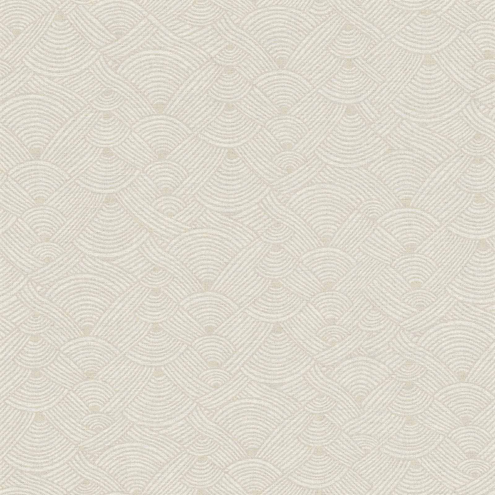 Nara - Textured Wave geometric wallpaper AS Creation Roll Light Beige  387425