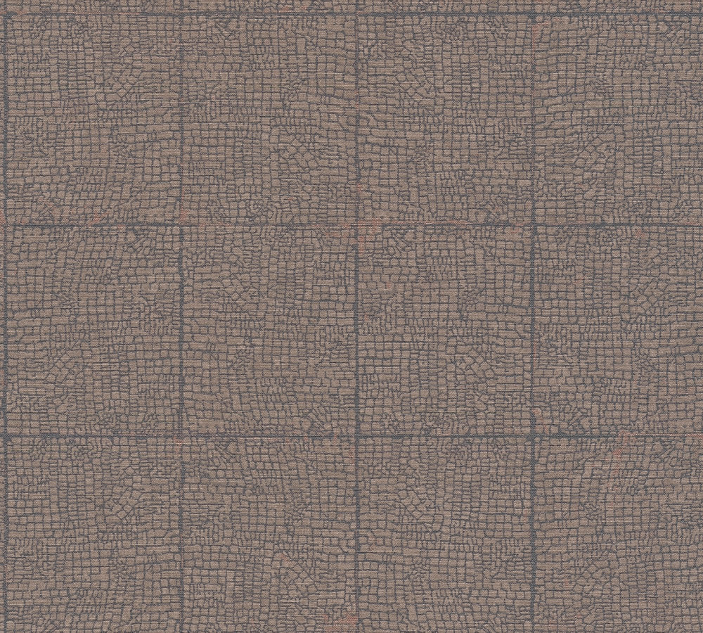 Desert Lodge - Craquele Tiles industrial wallpaper AS Creation Roll Taupe  385264