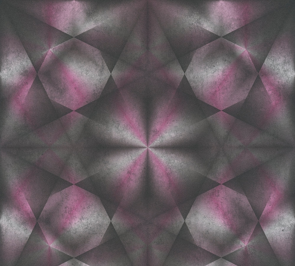 My Home My Spa - Kaleidoscope geometric wallpaper AS Creation Roll Purple  386921