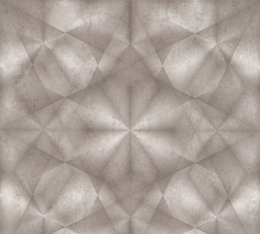 My Home My Spa - Kaleidoscope geometric wallpaper AS Creation Roll Taupe  386923