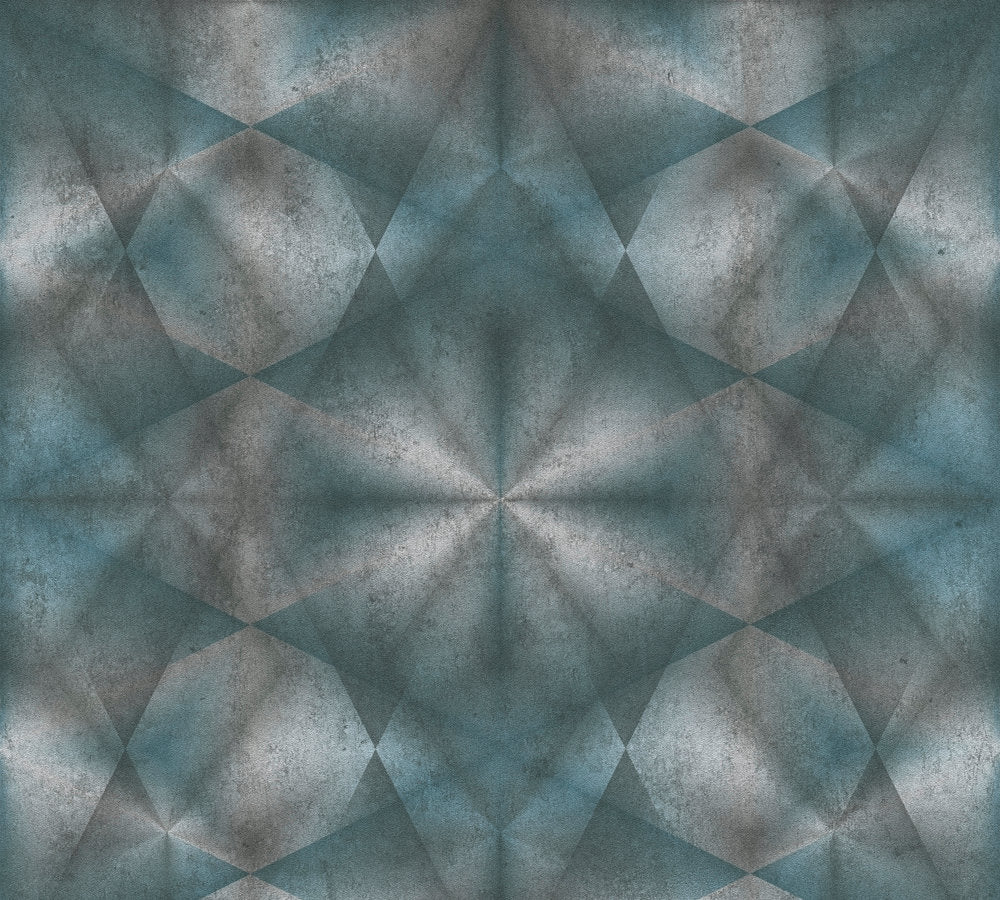 My Home My Spa - Kaleidoscope geometric wallpaper AS Creation Roll Blue  386924