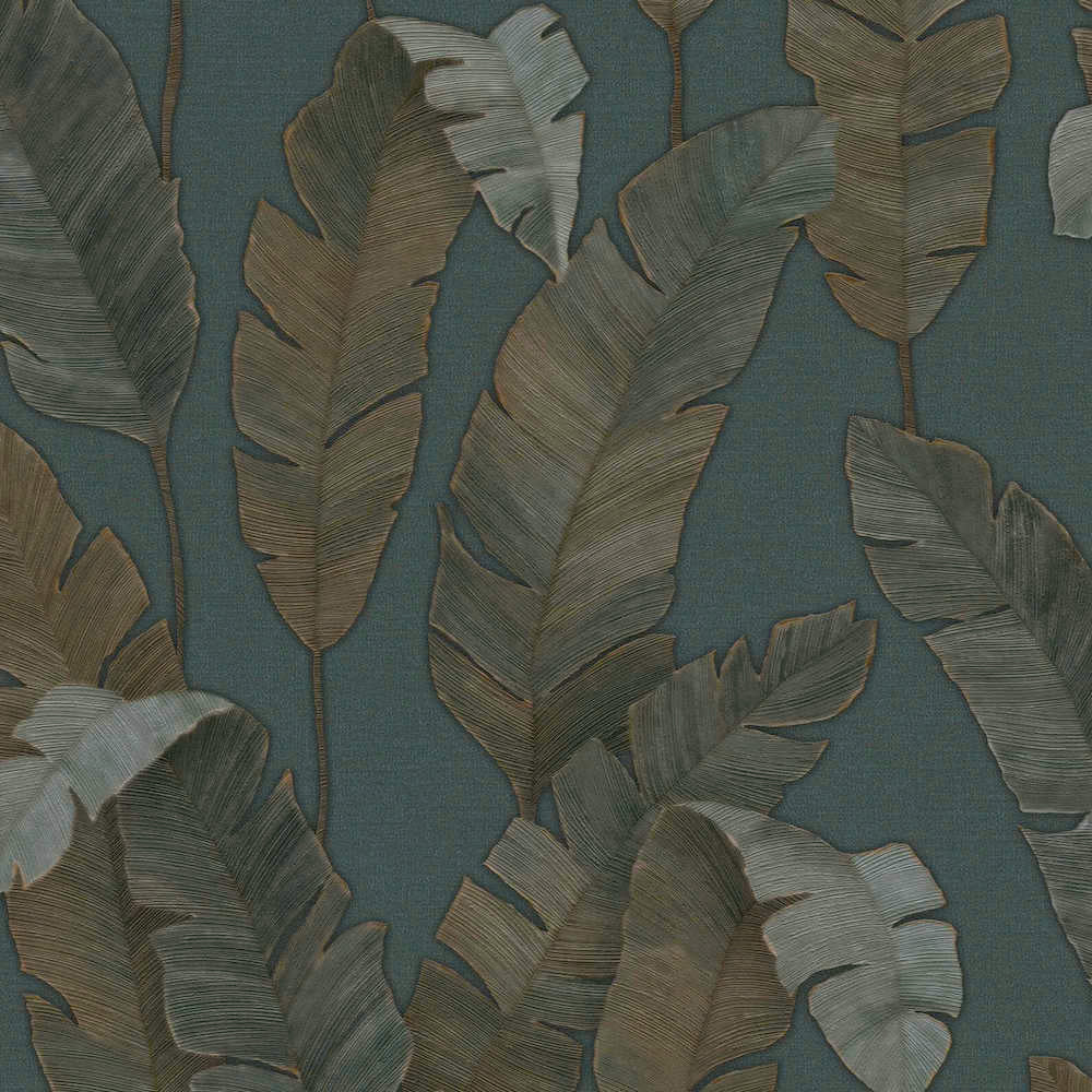 Metropolitan Stories 3 - Bali Palm Leaves botanical wallpaper AS Creation Roll Dark Green  392183