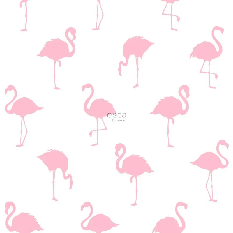 Jungle Fever - Flamingo Haven kids wallpaper ESTAhome Roll White 138992