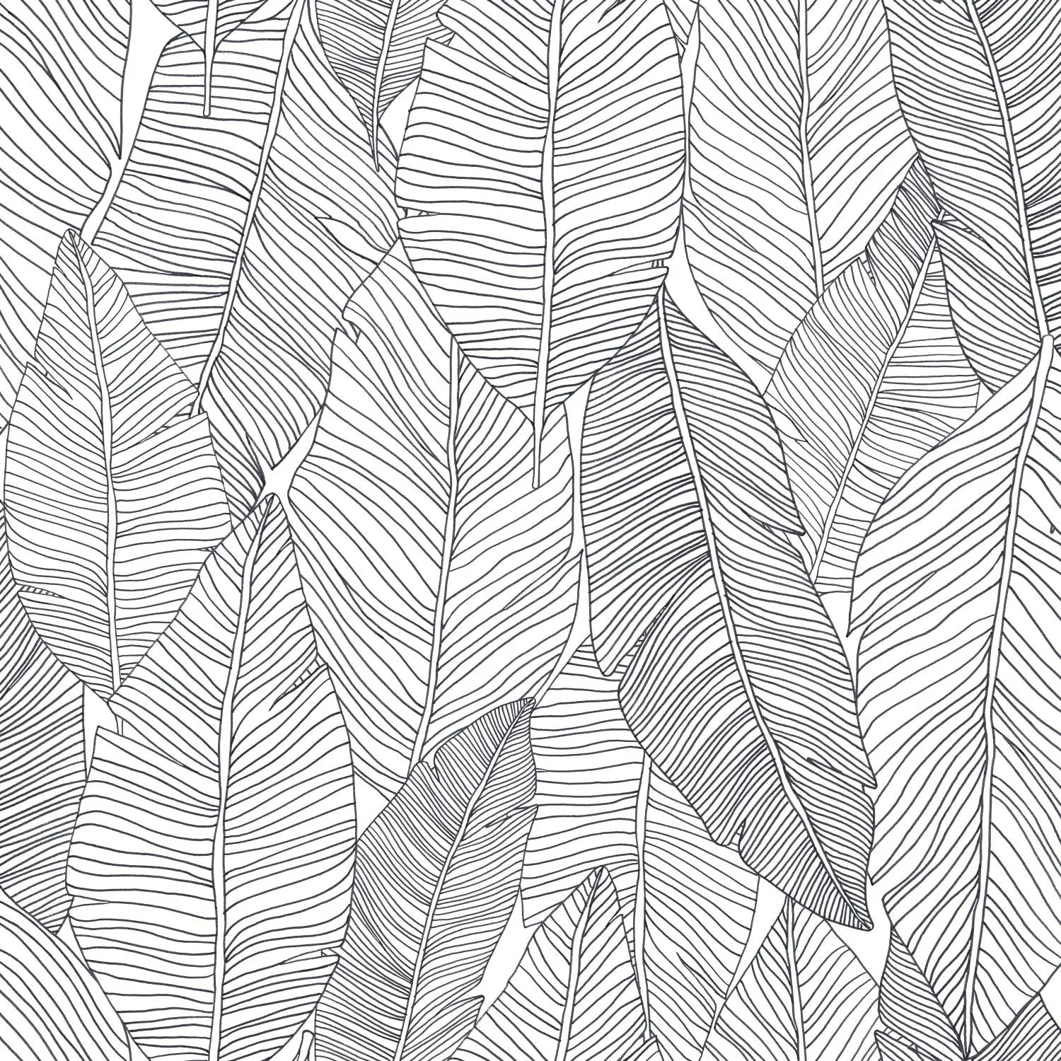 Jungle Fever - Leaf Mirage botanical wallpaper ESTAhome Roll Black 139011