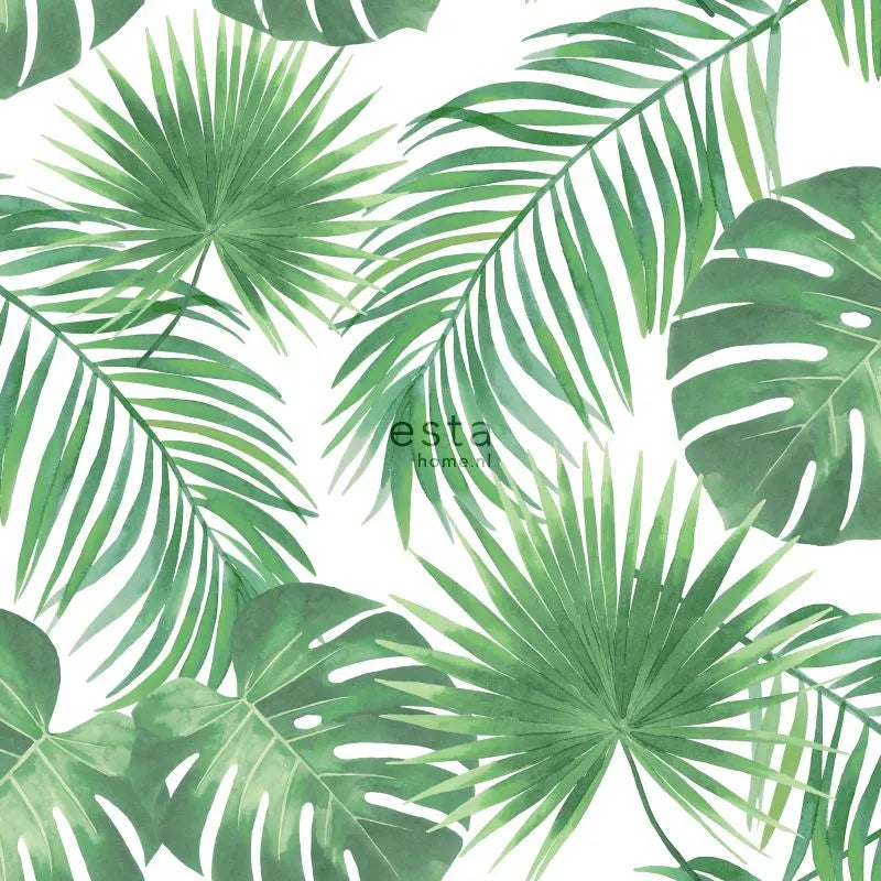 Jungle Fever - Verdant Veil botanical wallpaper ESTAhome Roll Dark Green 139013