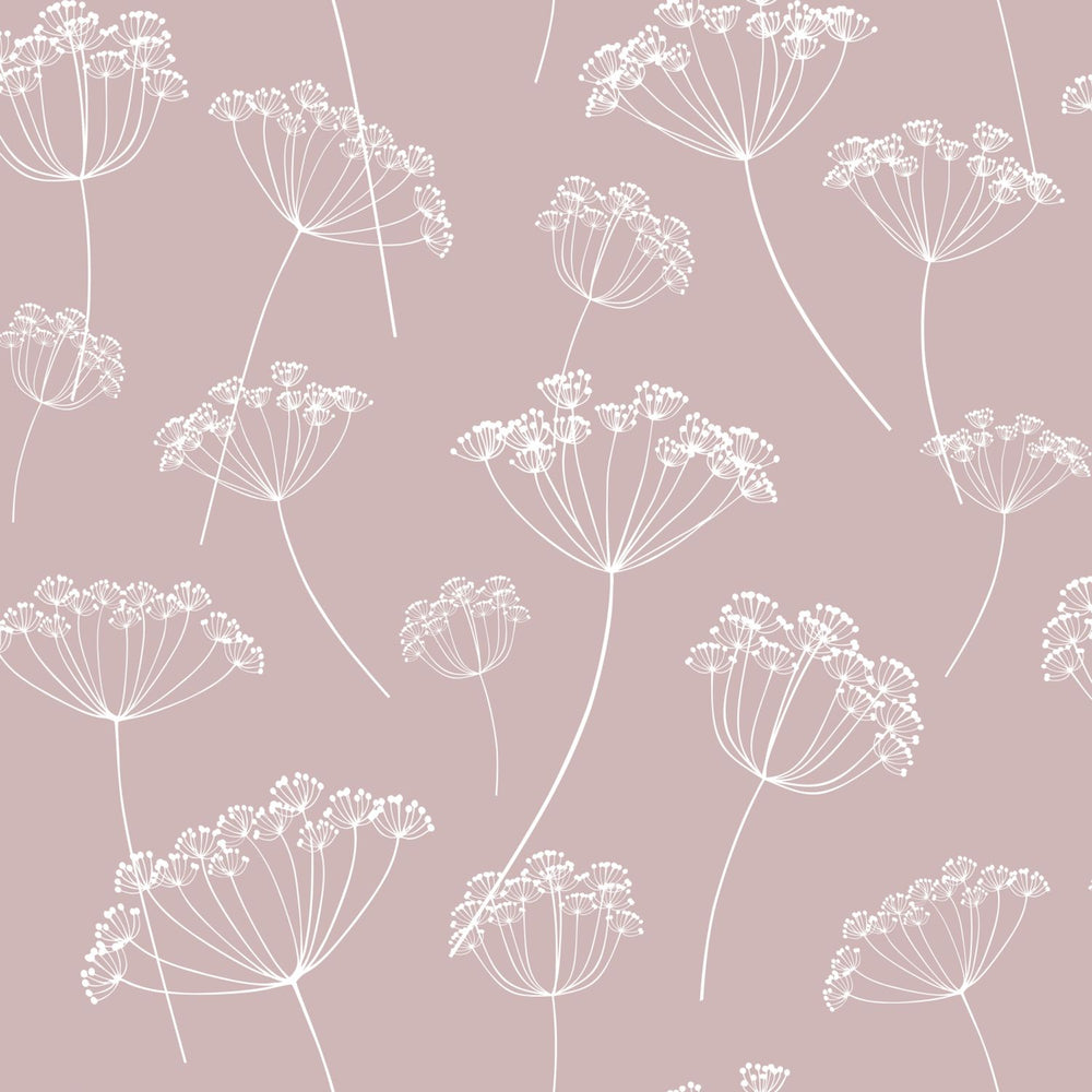 Vintage Flowers - Dandelions botanical wallpaper Esta Roll Pink  139103