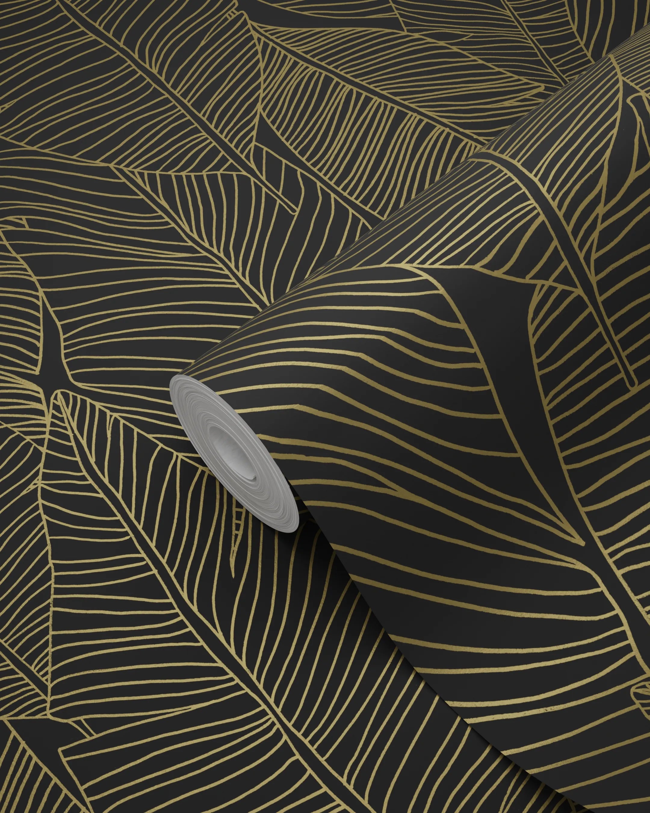 Black & White - Golden Canopy botanical wallpaper ESTAhome