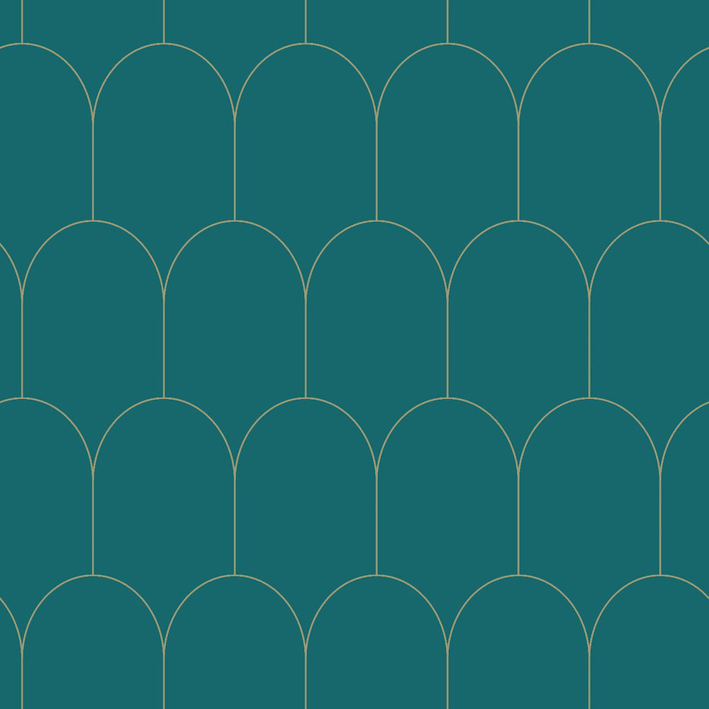 Art of Deco - Arches art deco wallpaper Esta Roll Teal  139205