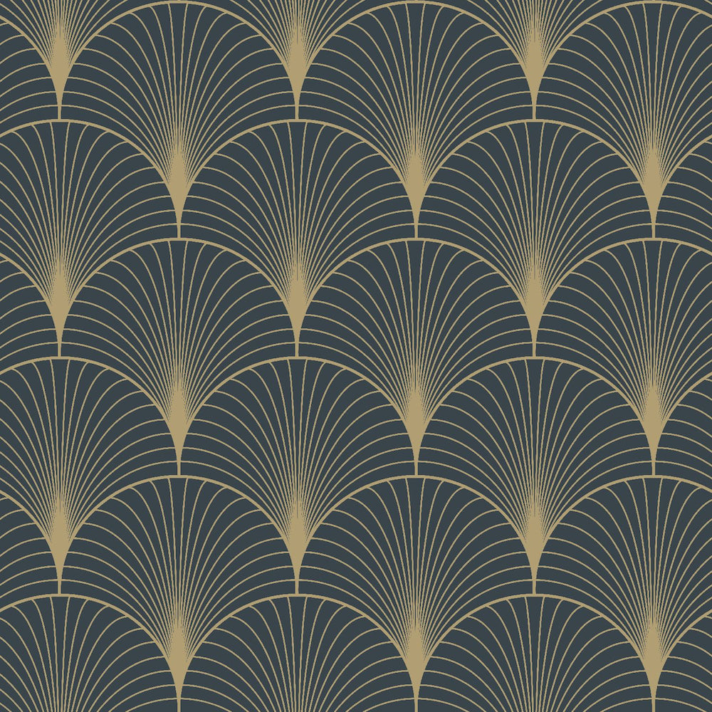 Art of Deco - Fancy Fans art deco wallpaper Esta Roll Blue  139231