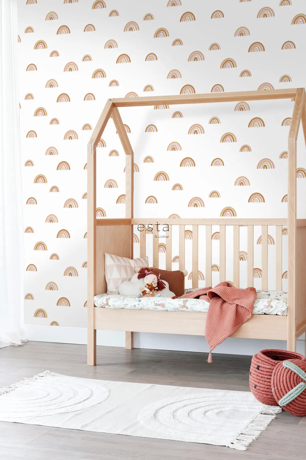 Forest Friends - Rainbow Fields kids wallpaper ESTAhome