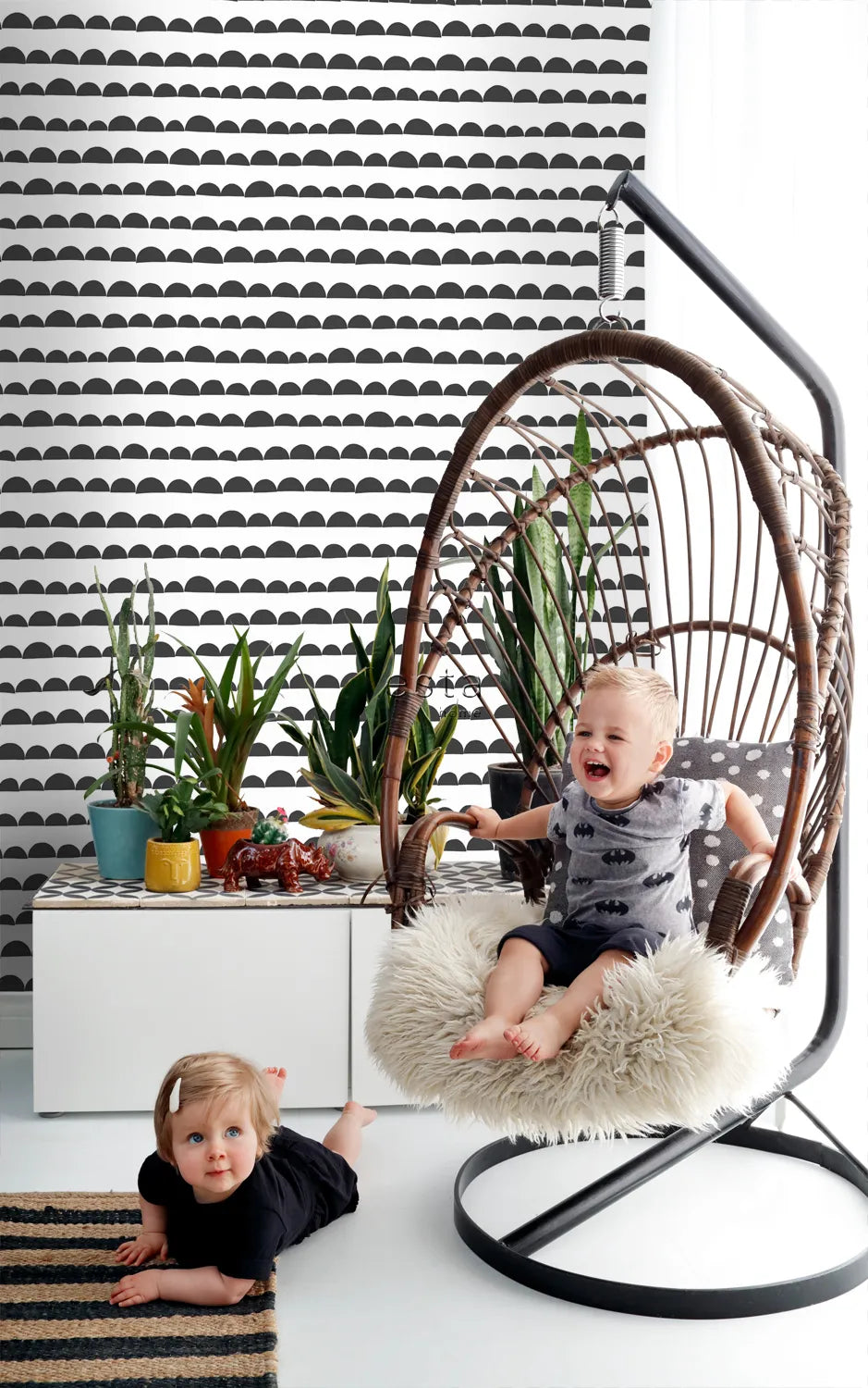 Forest Friends - Abstract Fields kids wallpaper ESTAhome