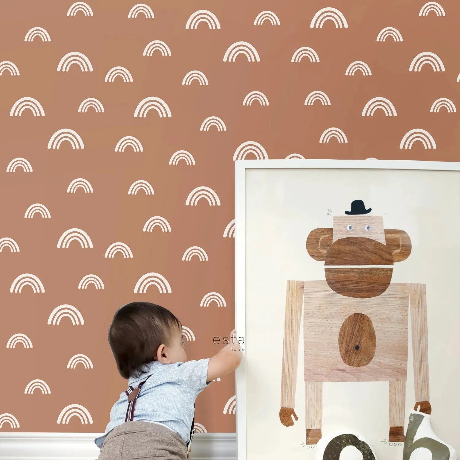 To The Moon and Back - Rainbow Fields kids wallpaper ESTAhome