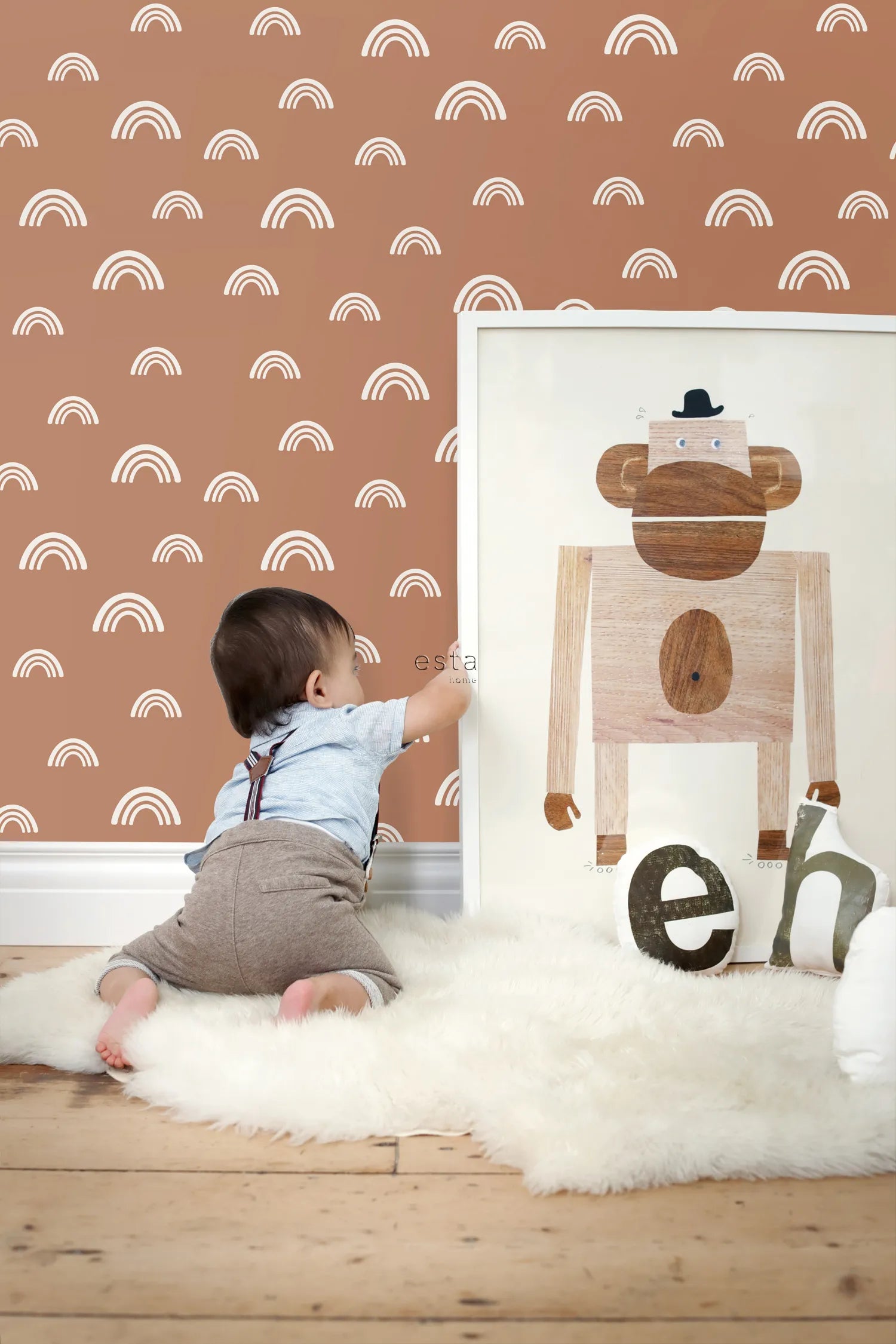 To The Moon and Back - Rainbow Fields kids wallpaper ESTAhome
