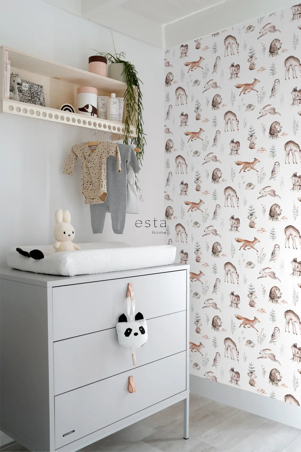 To The Moon and Back - Woodland Chorus botanical wallpaper ESTAhome