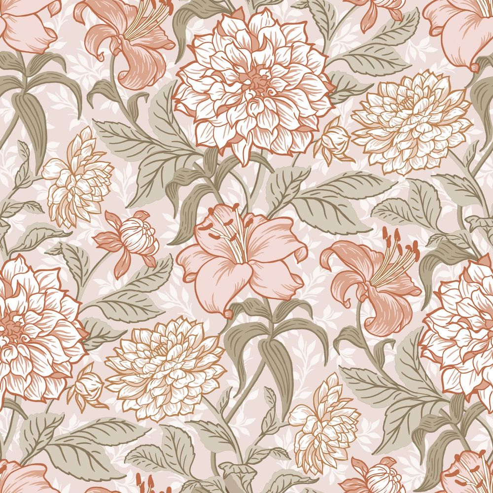 Vintage Flowers - Vintage Blossoms botanical wallpaper Esta Roll Light Beige  139479
