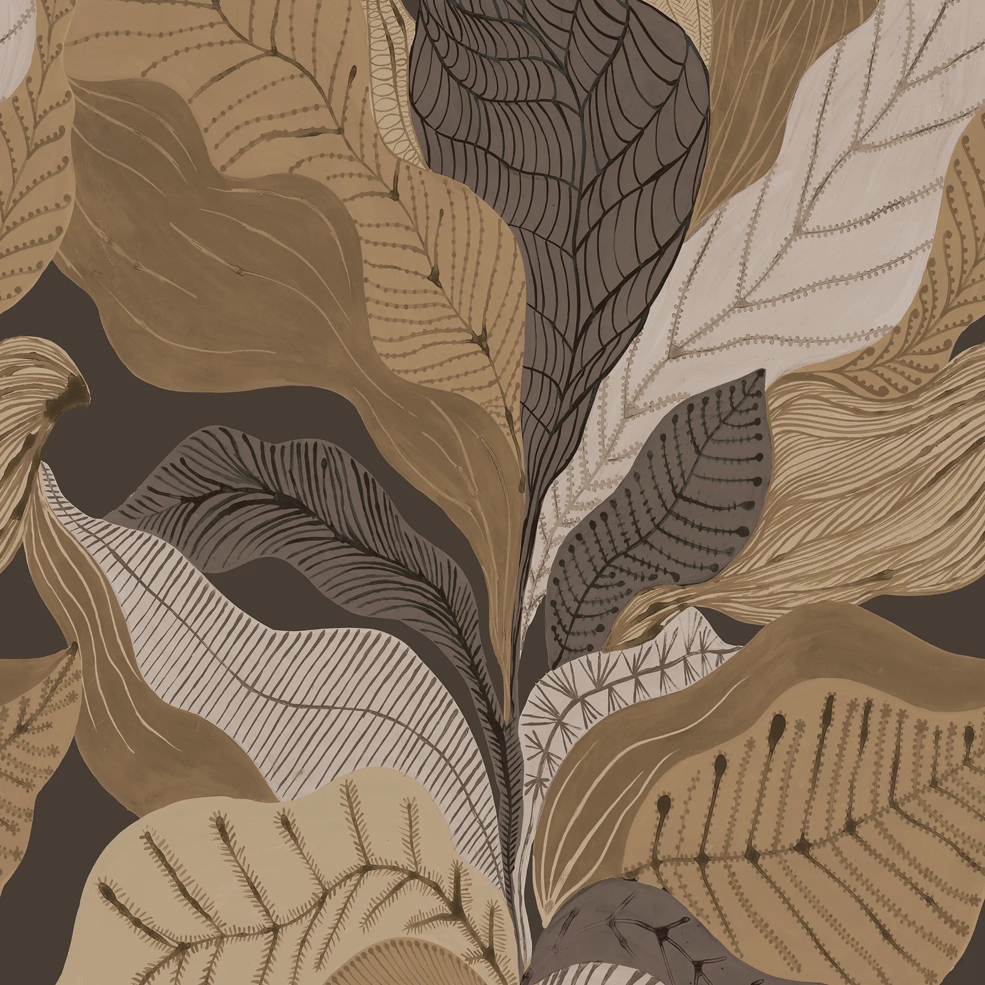 Raku - Auri botanical wallpaper Hohenberger Roll Brown 18306