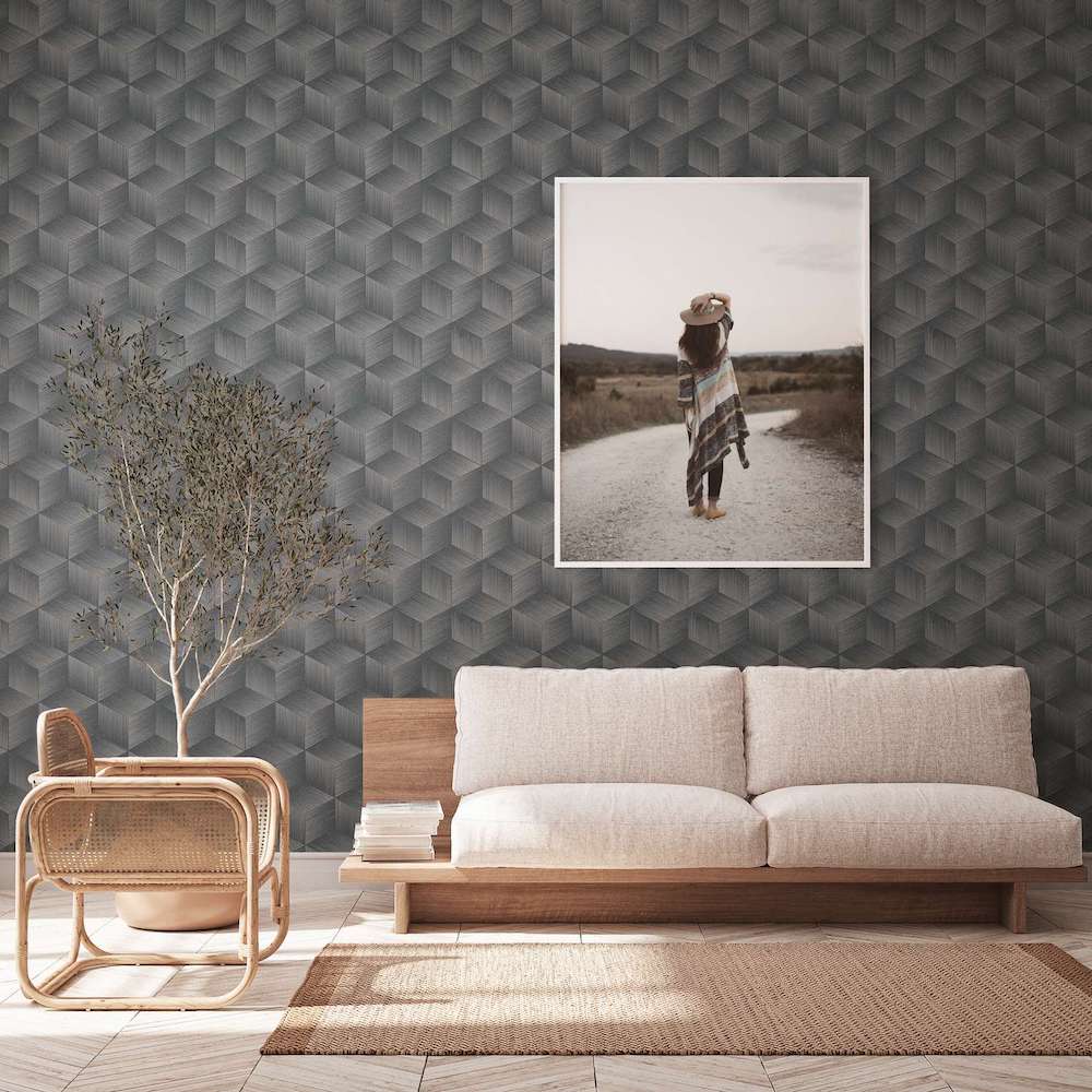Natural Living - Cubes geometric wallpaper AS Creation    