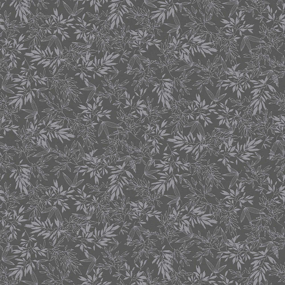 Attractive 2 - Delicate Leaves botanical wallpaper AS Creation Roll Dark Grey  390284