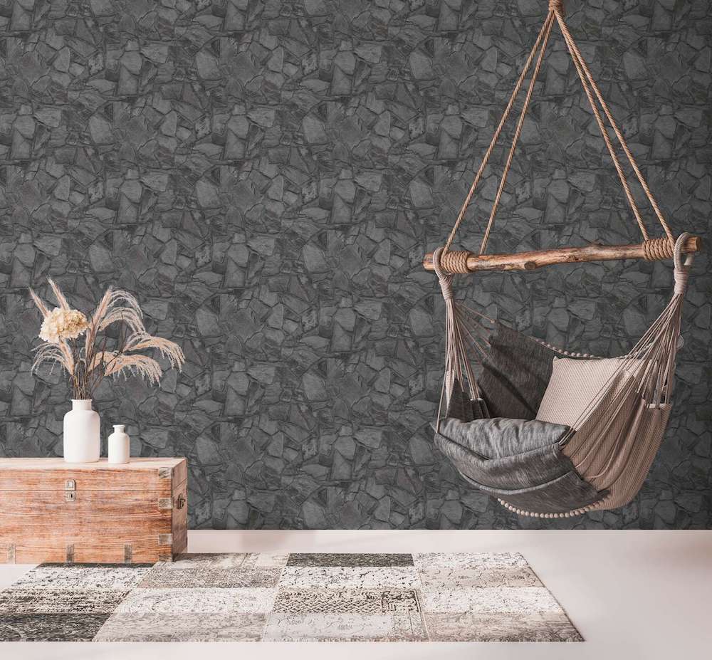 Terra -  Crazy Pavers Wall industrial wallpaper AS Creation    