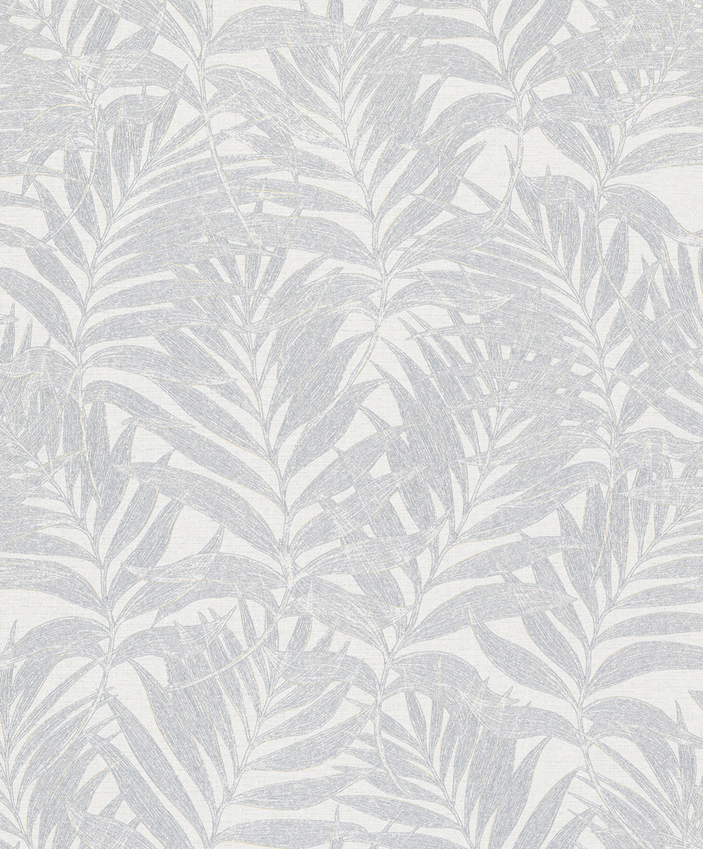 Habitat - Leaves botanical wallpaper Marburg Roll White-Silver  34001