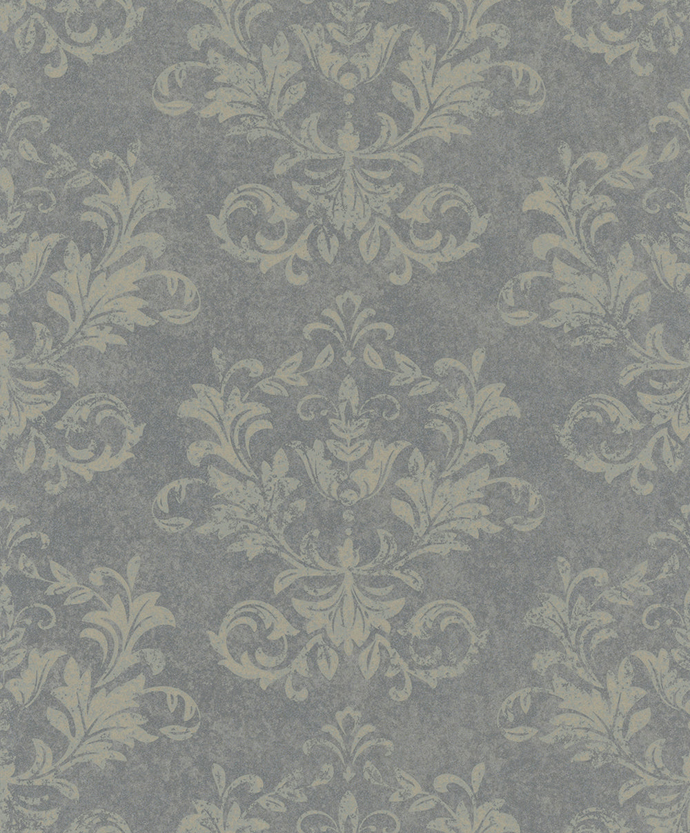 Habitat - Baroque Motif damask wallpaper Marburg Roll Grey-Gold  34015