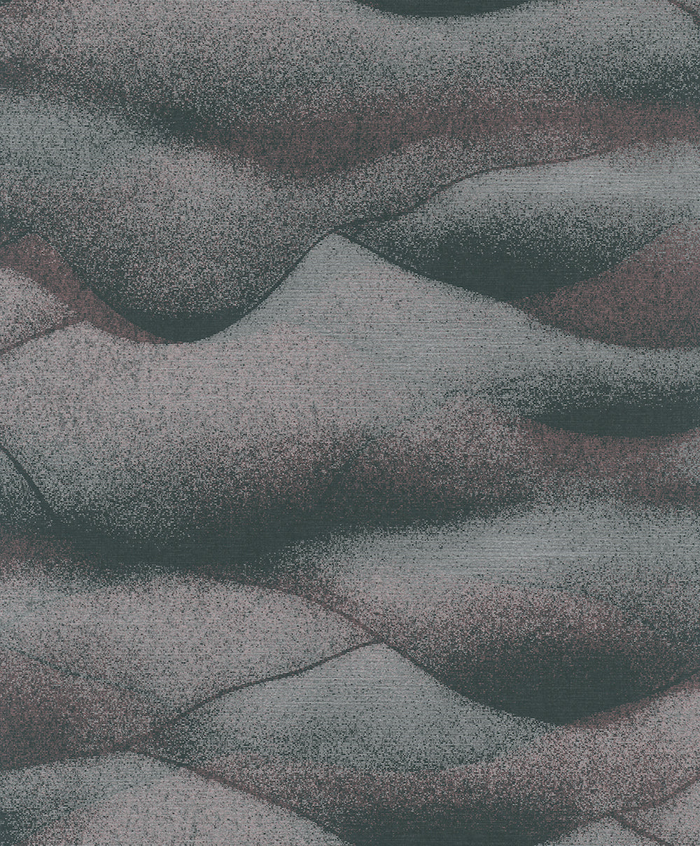 Habitat - Waves geometric wallpaper Marburg Roll Black-Silver  34022