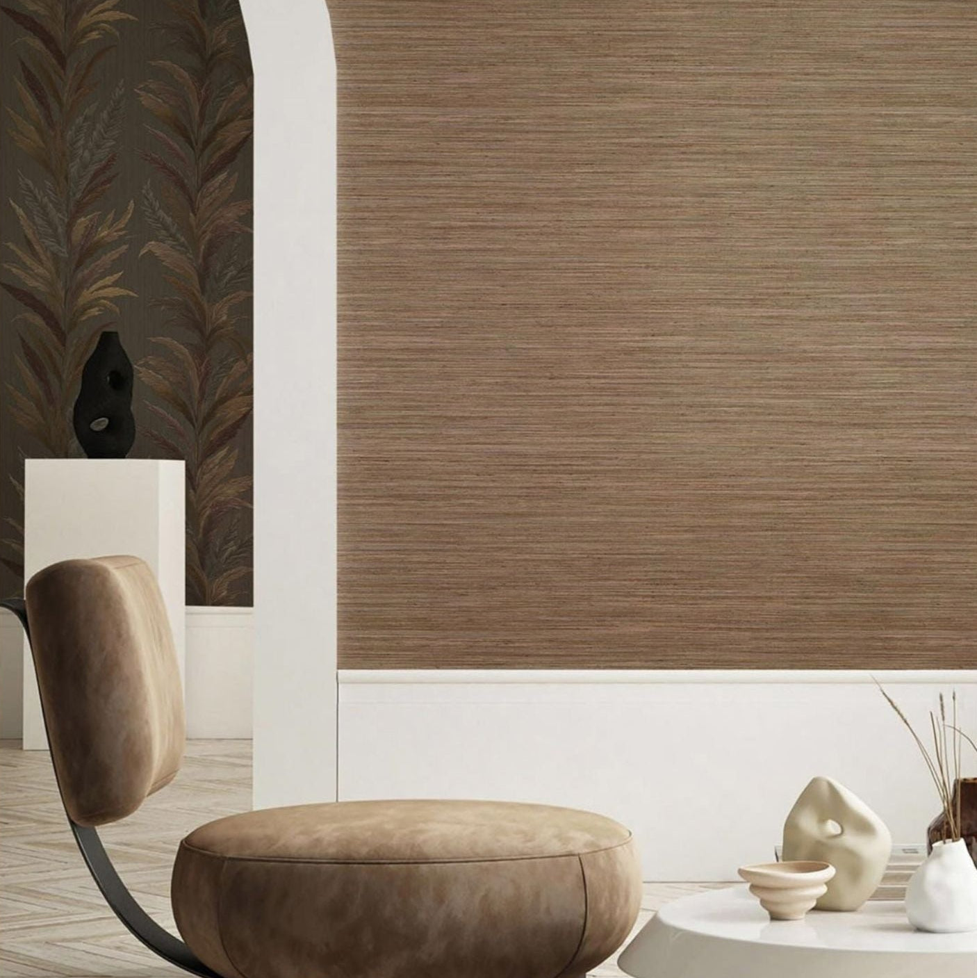 Ornamenta - Shantung textile wallpaper Parato