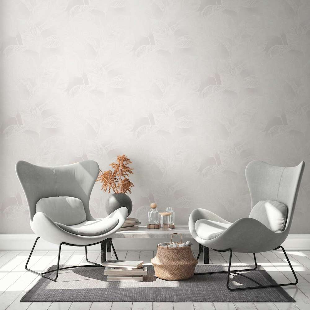 Natural Living - Large Leaf botanical wallpaper AS Creation    