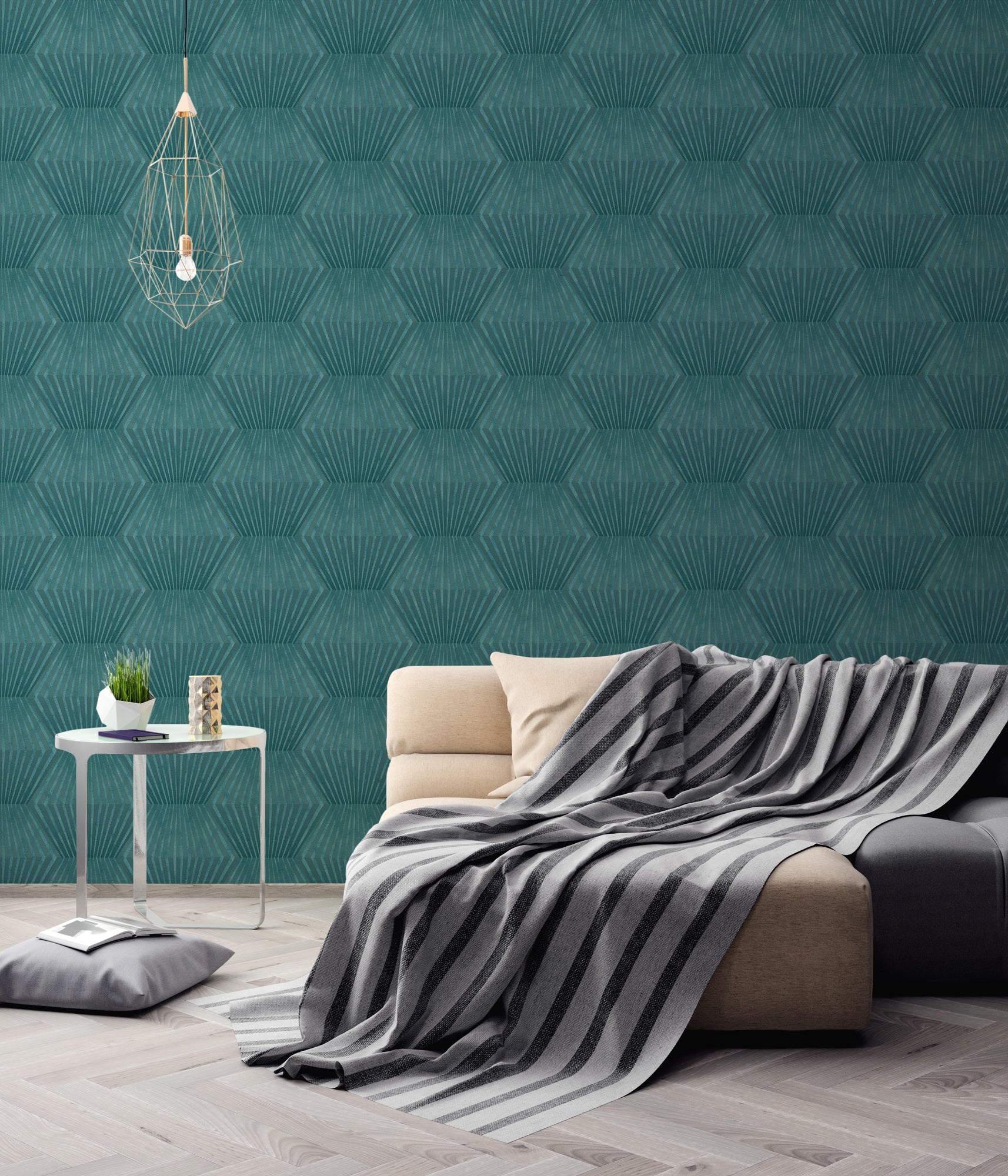 Titanium 3 - Honeycomb geometric wallpaper AS Creation