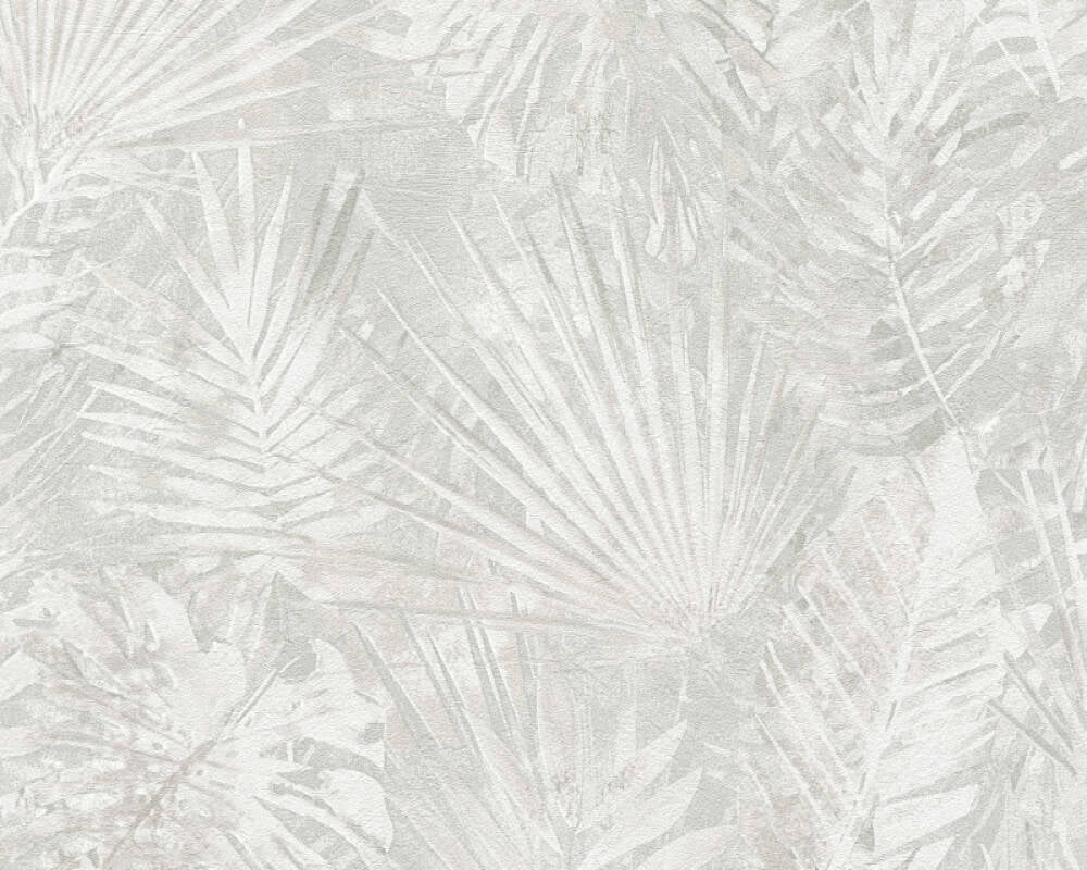 Natural Living - Monstera & Palms botanical wallpaper AS Creation Roll White  386384