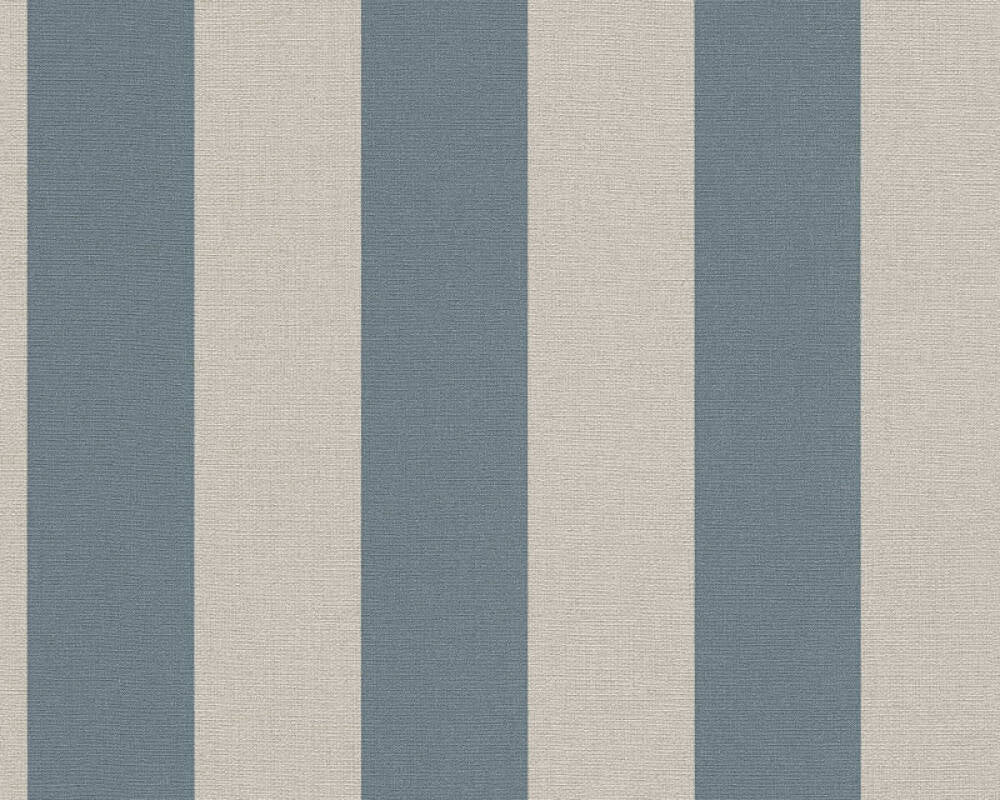 Natural Living - Cosy Stripe stripe wallpaper AS Creation Roll Blue  386651