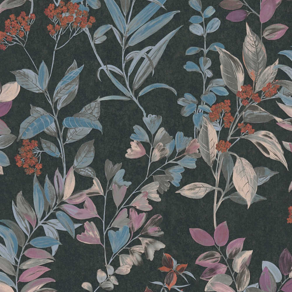 Arcade - Flowers & Branches botanical wallpaper AS Creation Roll Black  391711