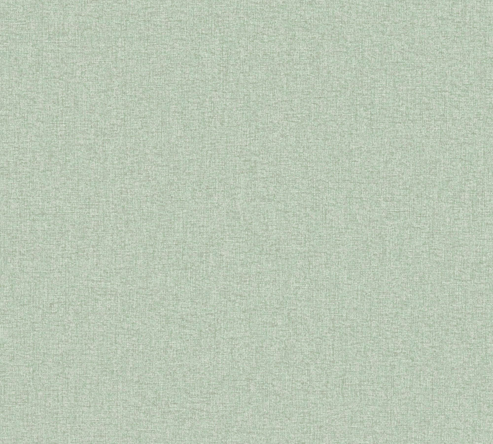 Famous Garden - Famous Linen Plain plain wallpaper AS Creation Roll Green  393536