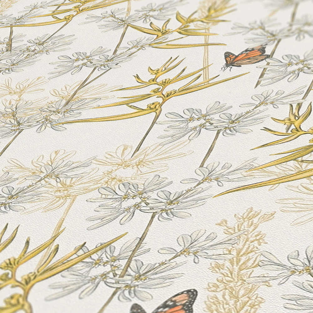 Drawn Into Nature - Butterflies botanical wallpaper AS Creation    
