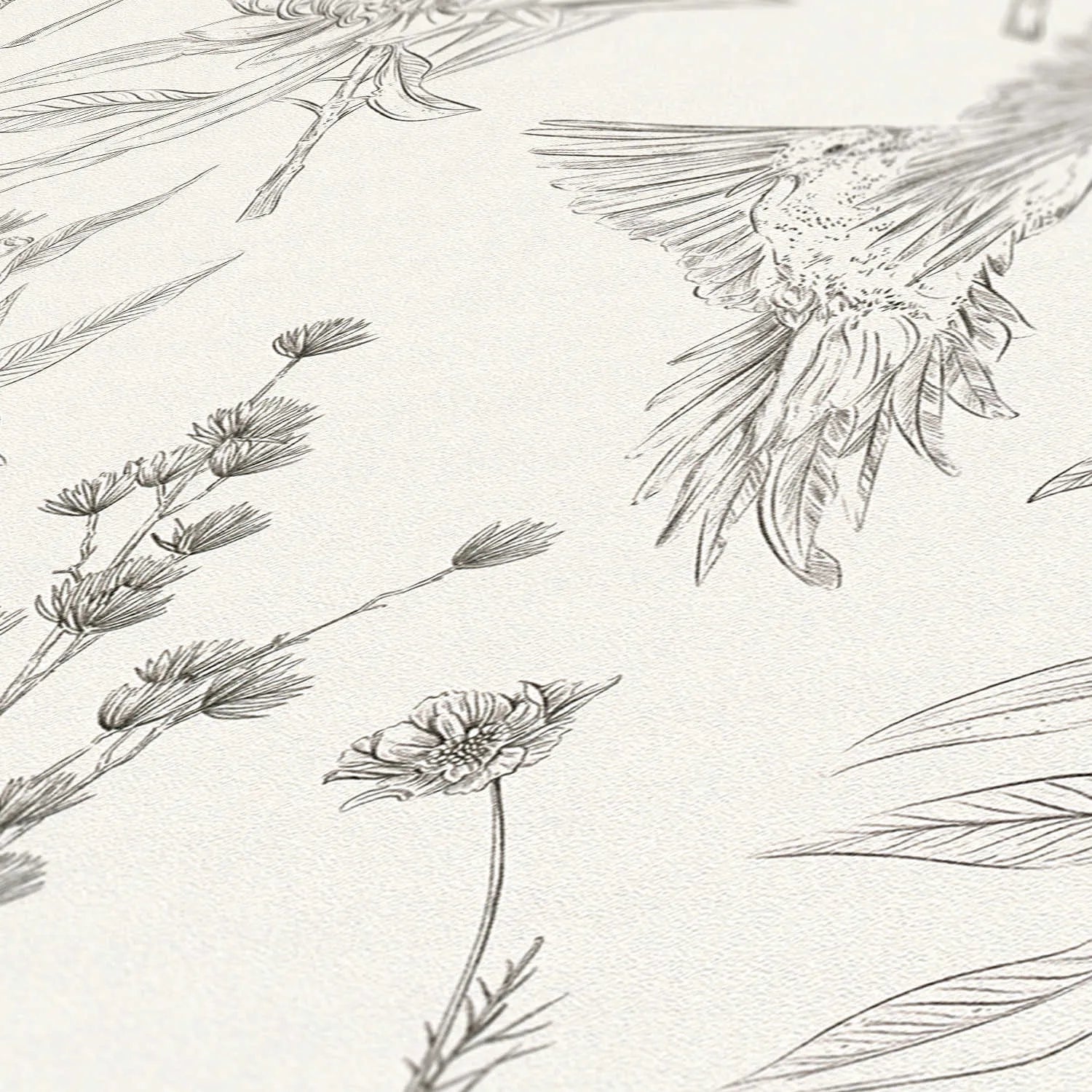Drawn Into Nature - Birds of Nature botanical wallpaper AS Creation
