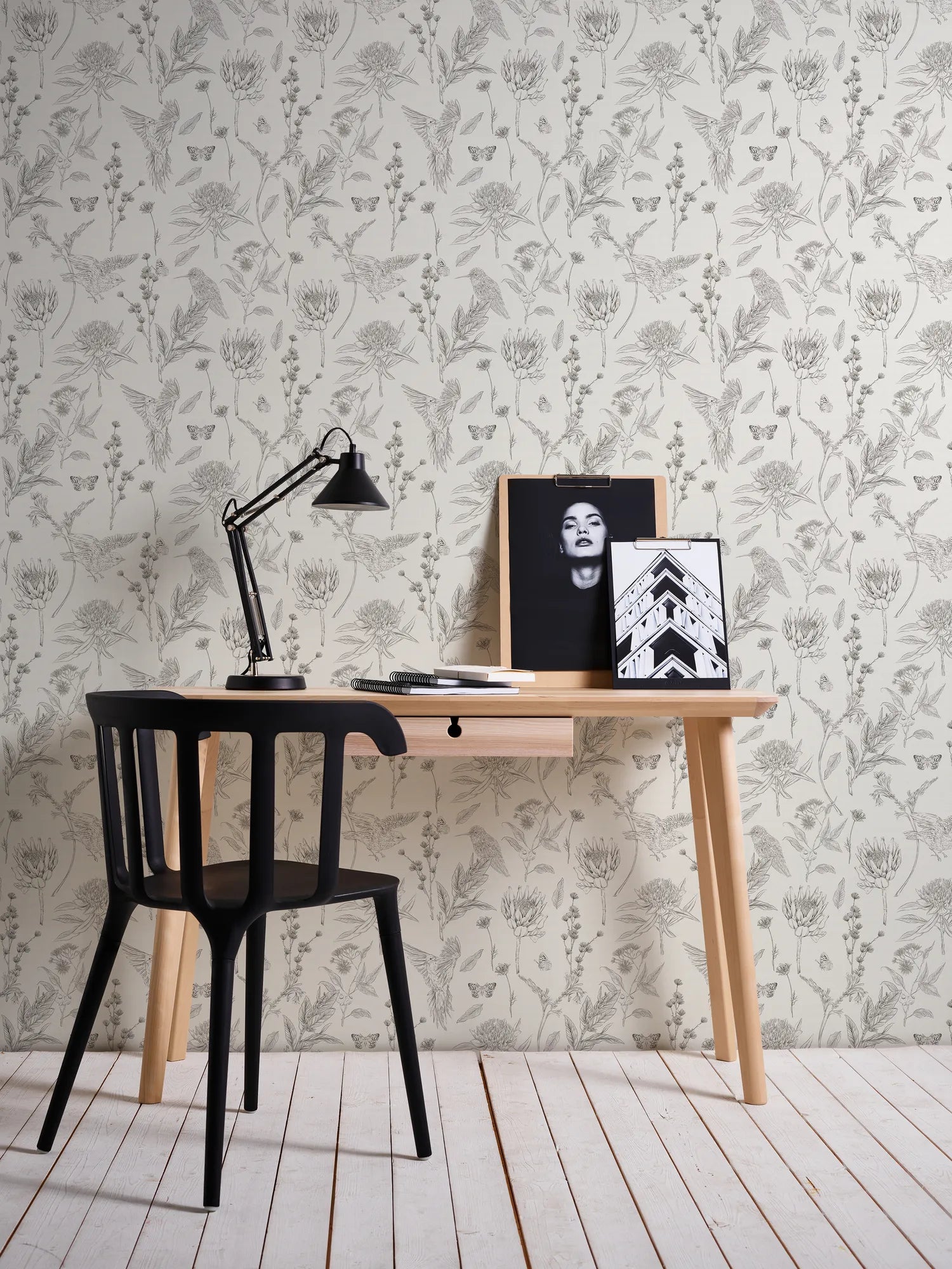 Drawn Into Nature - Birds of Nature botanical wallpaper AS Creation