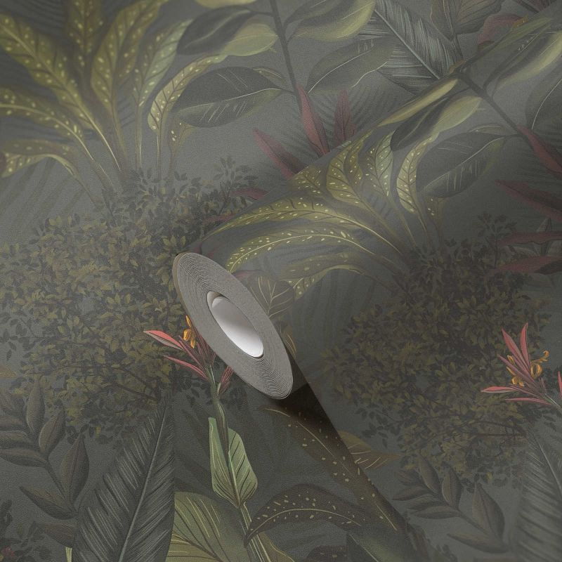Drawn Into Nature - Mystery Jungle botanical wallpaper AS Creation