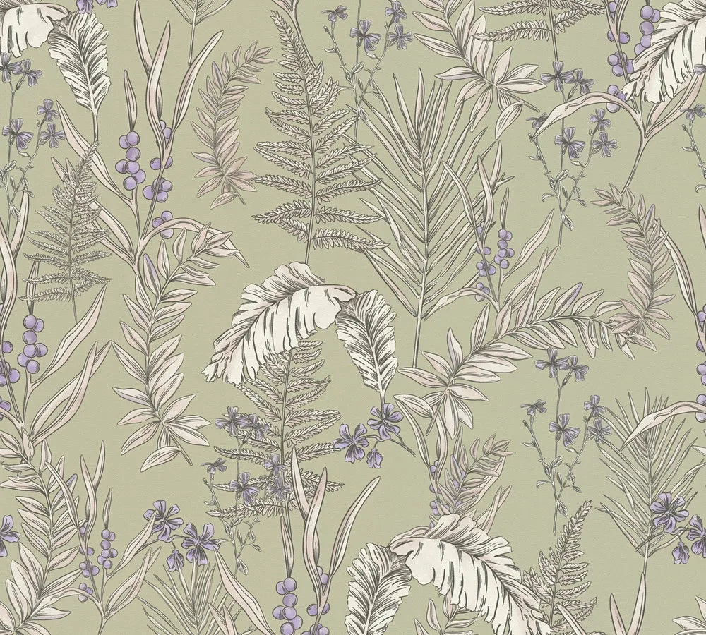 Drawn Into Nature - Meadow Dreams botanical wallpaper AS Creation