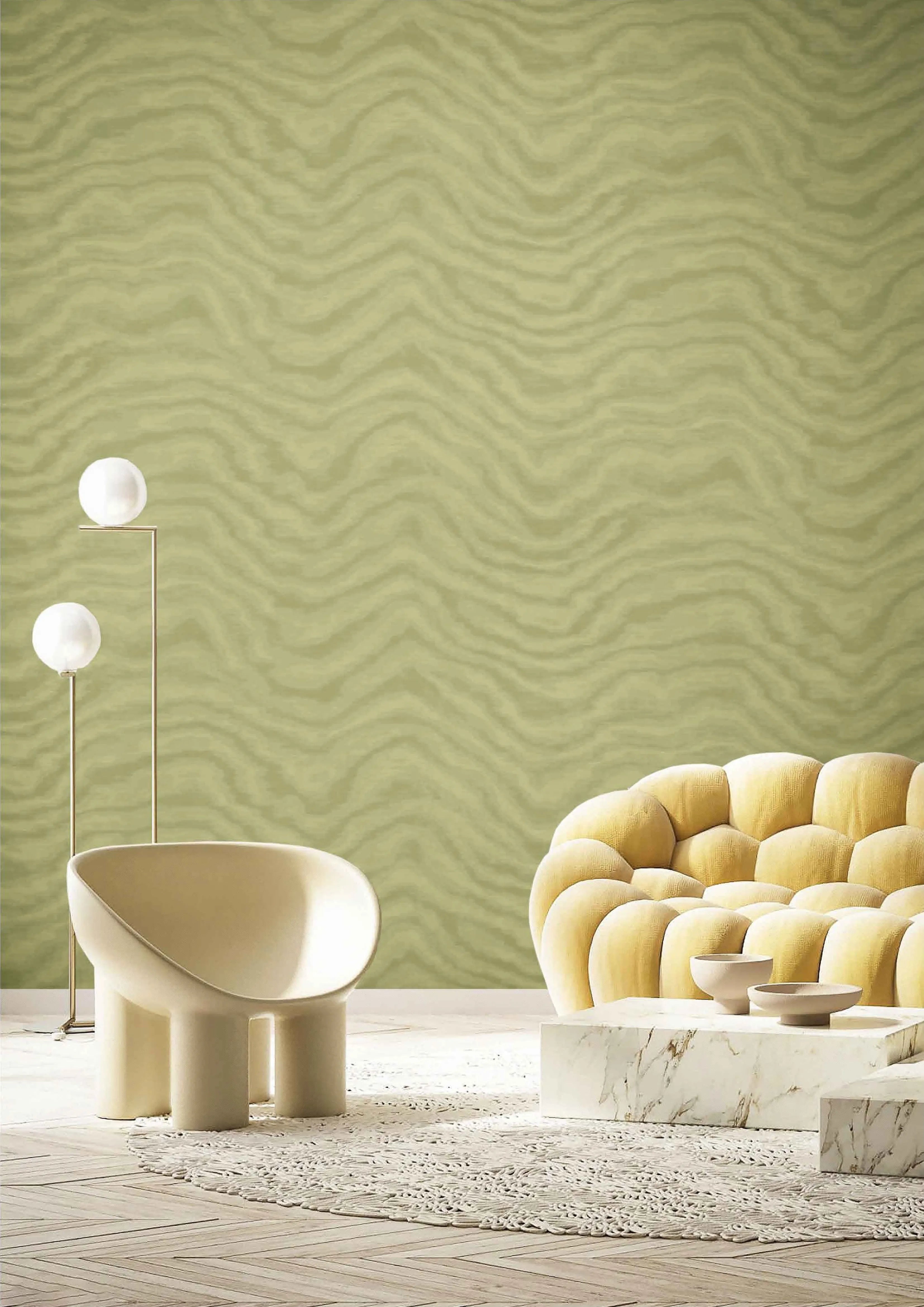 Aura - Moire textile wallpaper Parato