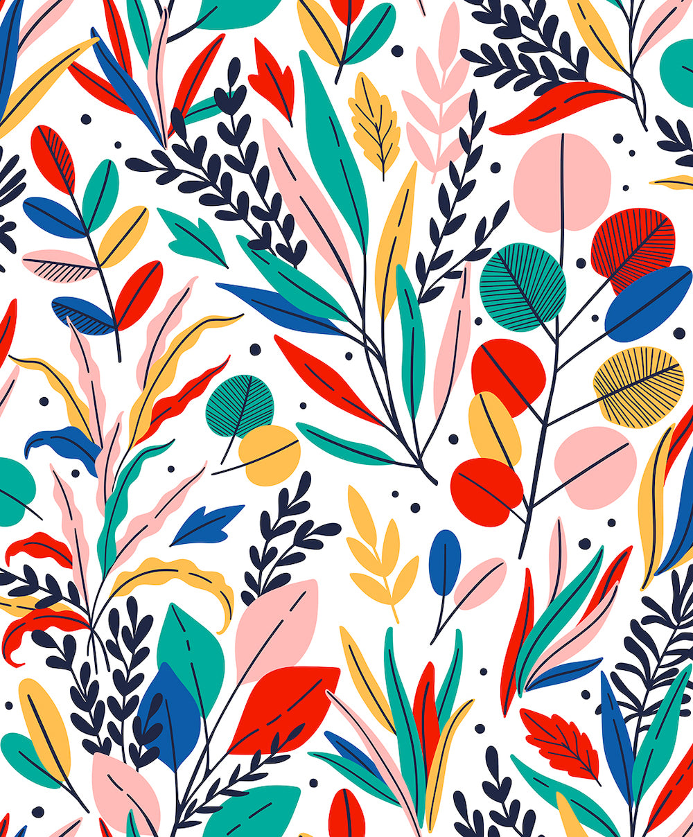 Spirit of Jungle - Botanical Burst botanical wallpaper Marburg Roll Red  47412