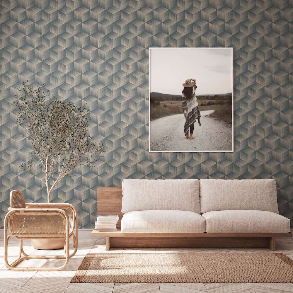 Natural Living - Cubes geometric wallpaper AS Creation    