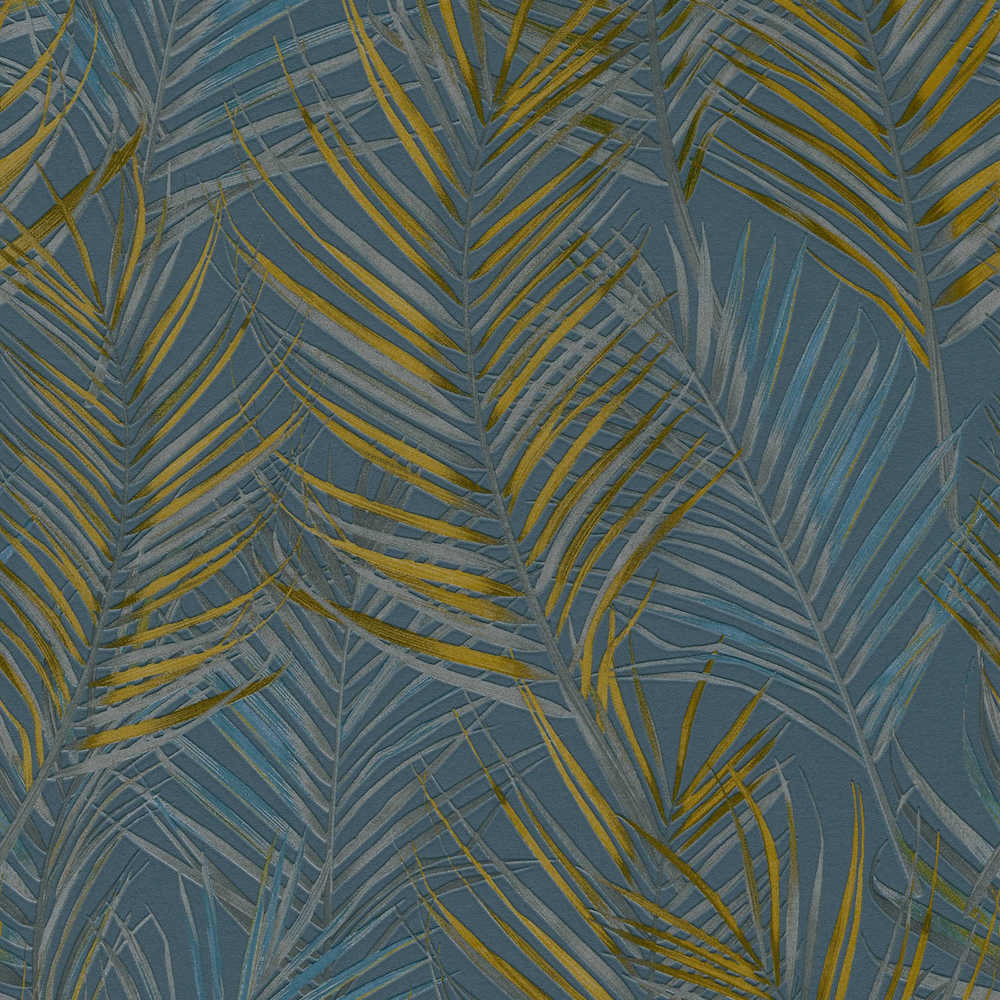 Attractive 2 - Palm Leaves botanical wallpaper AS Creation Roll Blue  390387
