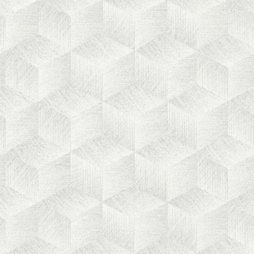 Natural Living - Cubes geometric wallpaper AS Creation Roll Off-White  385062