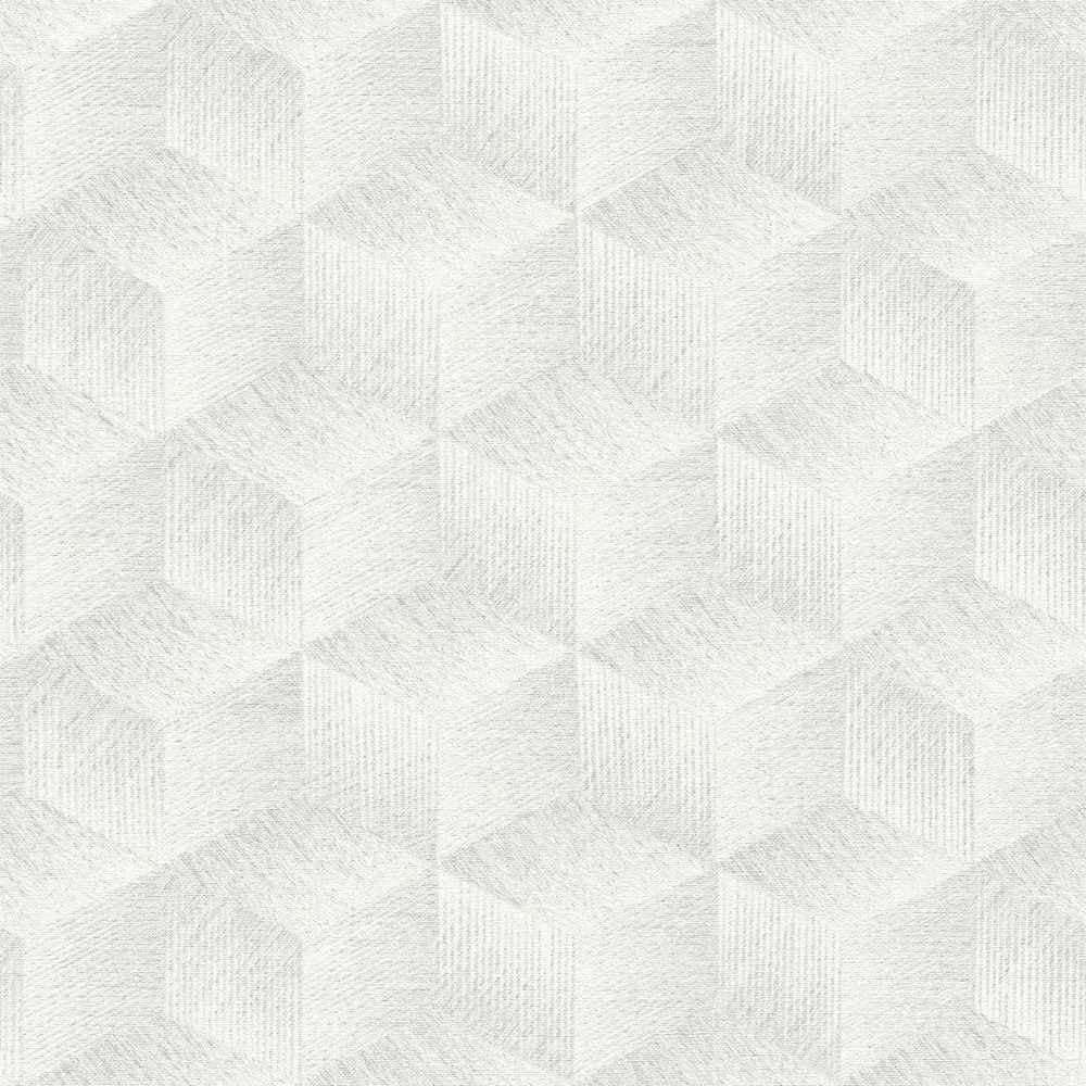 Natural Living - Cubes geometric wallpaper AS Creation Roll Off-White  385062