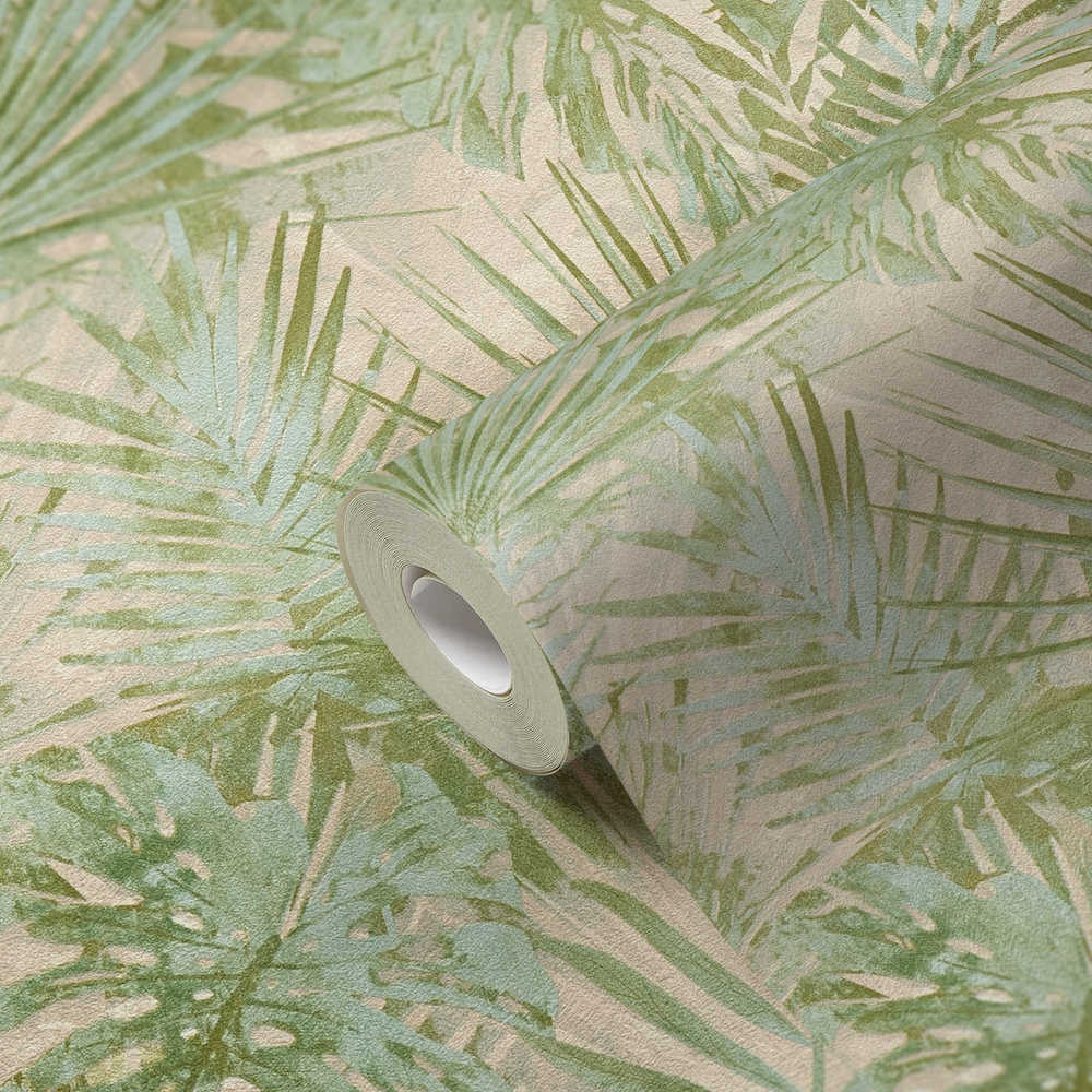 Natural Living - Monstera & Palms botanical wallpaper AS Creation    